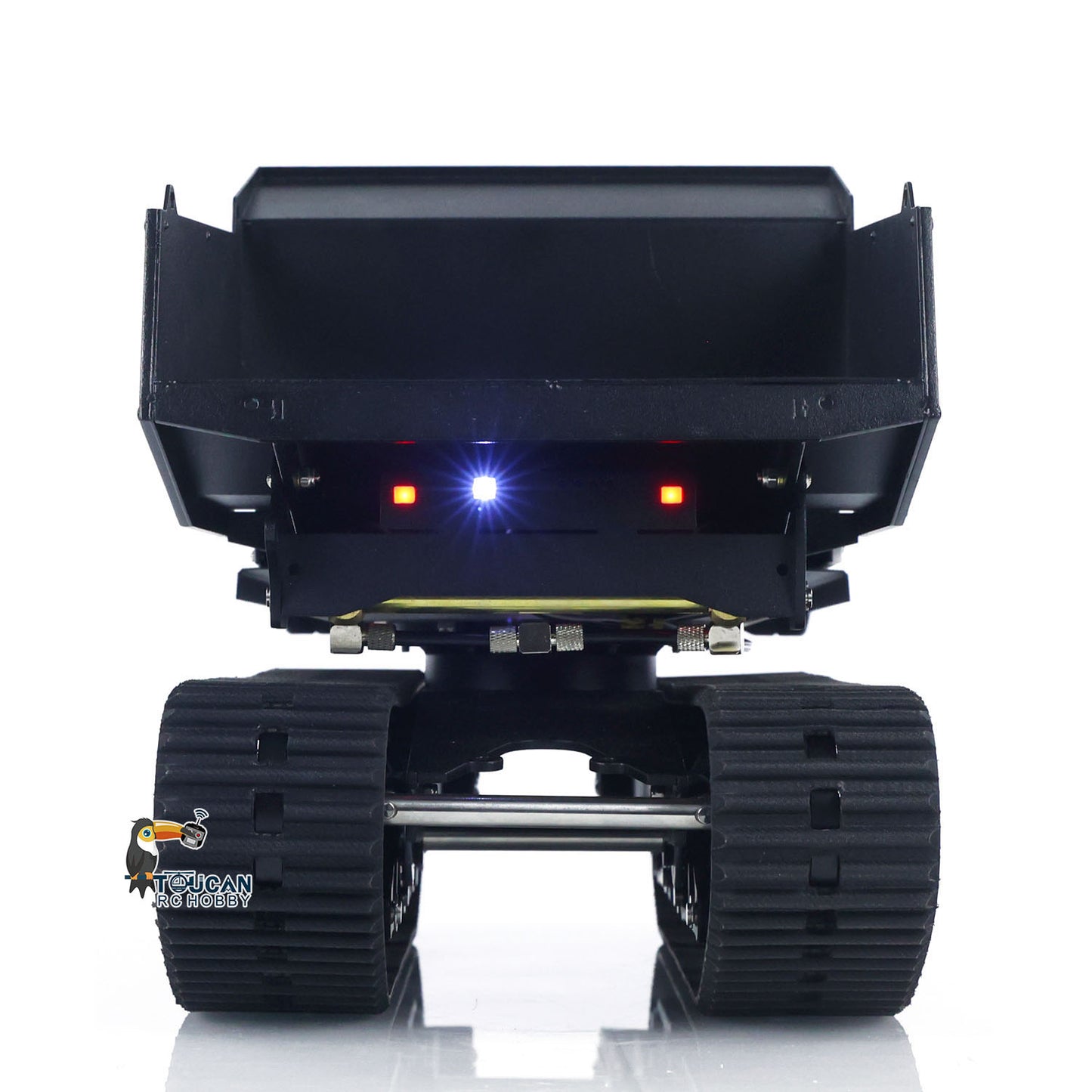 Fast Free Shipping Metal 1/14 RC Hydraulic Crawler Dump Truck T14R Radio Controlled Tracked Tipper RTR Construction Vehicle ST8 Light Sound Battery