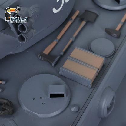 TOUCAN RC HOBBY Henglong 1/16 TK7.0 Promotion Tiger I RC Tank 3818 with Barrel Recoil 360 Degrees Turret IR Smoke Metal Tracks Sprockets Idlers Wheels