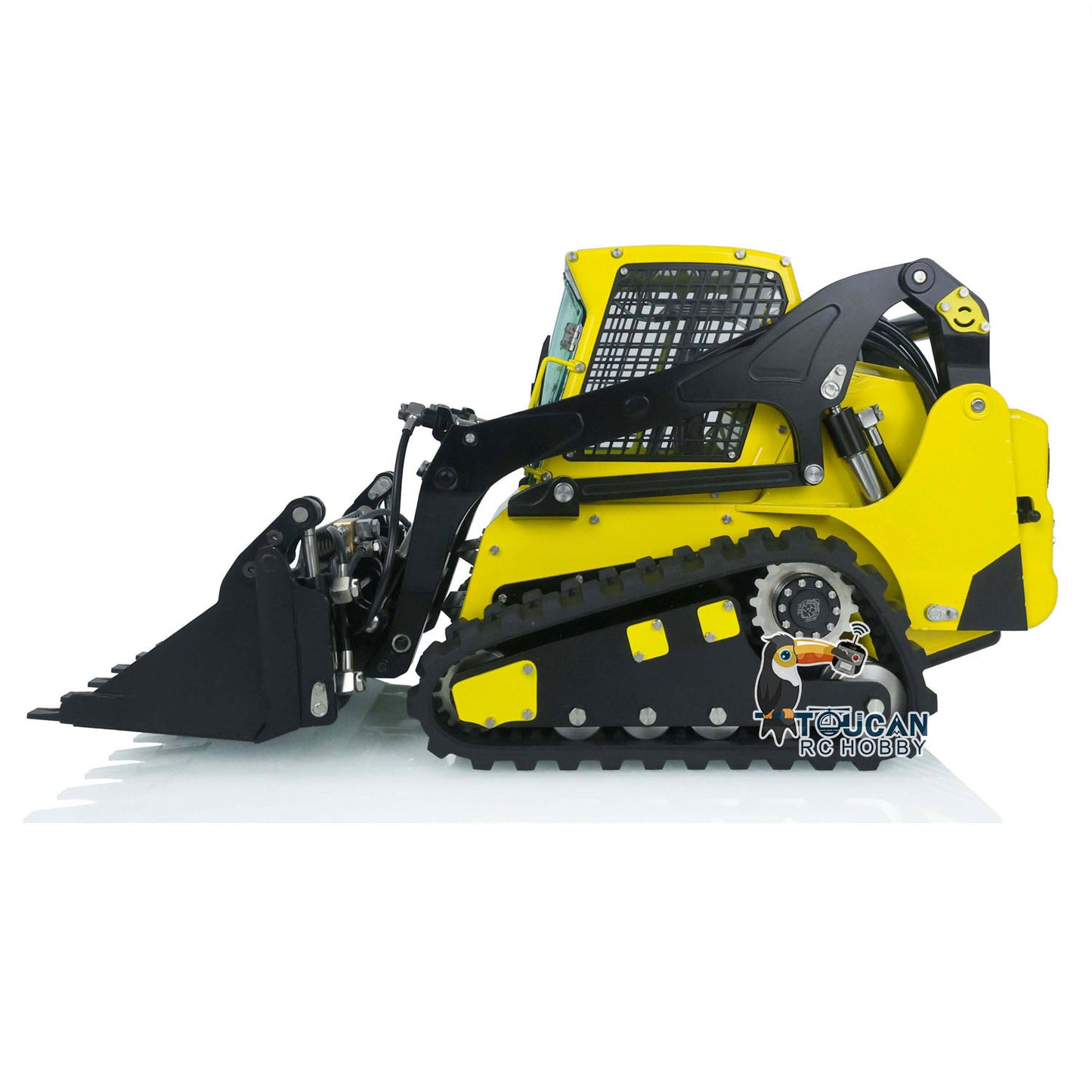 LESU 1/14 Scale Metal Assembled Aoue LT5 Skid-Steer Loader Radio Control Tracked Dozer Blade Openable Bucket Gripper Hay Clamp