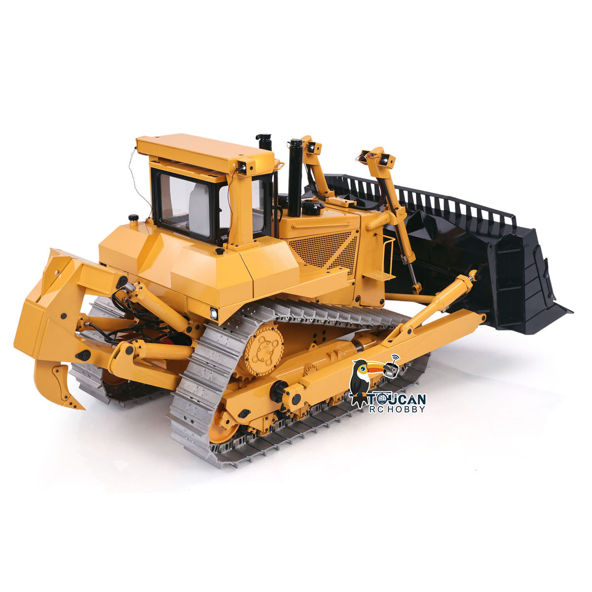 TOUCAN RC HOBBY JDModel JDM-98 Ultra 1/14 Metal Hydraulic 4CH Valves Remote Control Bulldozer DXR2 Flysky ST8 Radio Sound System Light Pump ESC Motor
