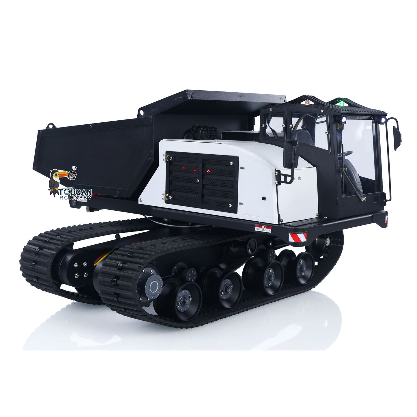 Fast Free Shipping Metal 1/14 RC Hydraulic Crawler Dump Truck T14R Radio Controlled Tracked Tipper RTR Construction Vehicle ST8 Light Sound Battery