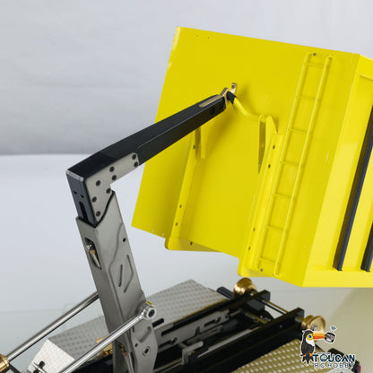 Customized LESU 1/14 Hydraulic RC Dump Truck Metal Roll On/Off Tipper Waste Bin Car RTR I6S Radio Simulation Vehicle Model Bee Stripe Painted