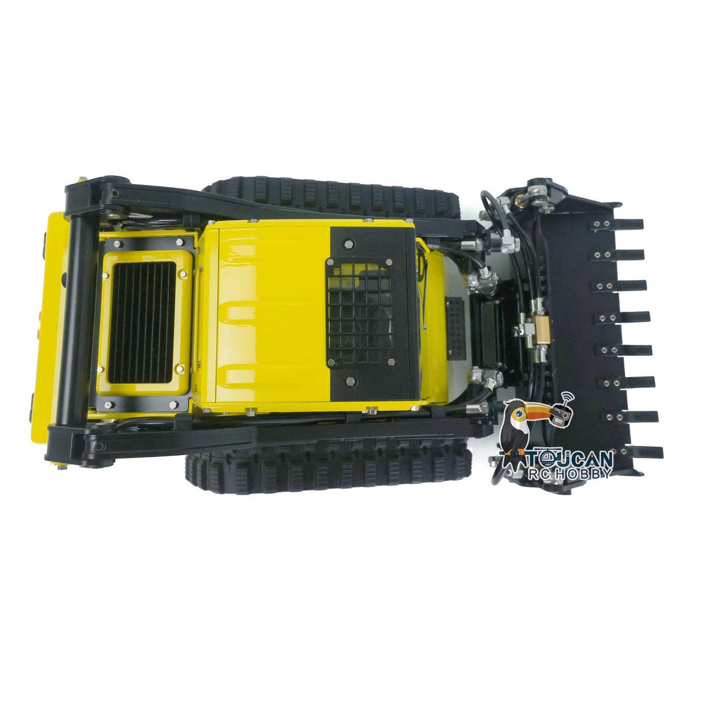 LESU 1/14 Scale Metal Assembled Aoue LT5 Skid-Steer Loader Radio Control Tracked Dozer Blade Openable Bucket Gripper Hay Clamp