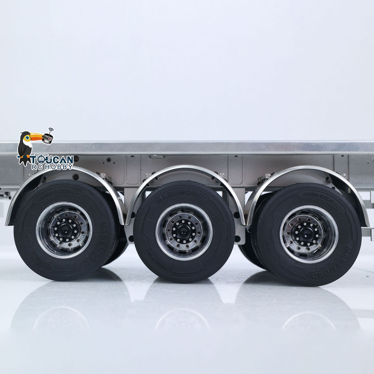 TOUCAN RC HOBBY MD Metal 3Axles Flatbed Trailer Manual Support Legs for 1/14 Remote Control Tractor Truck 770S RC Digger Loader DIY Model
