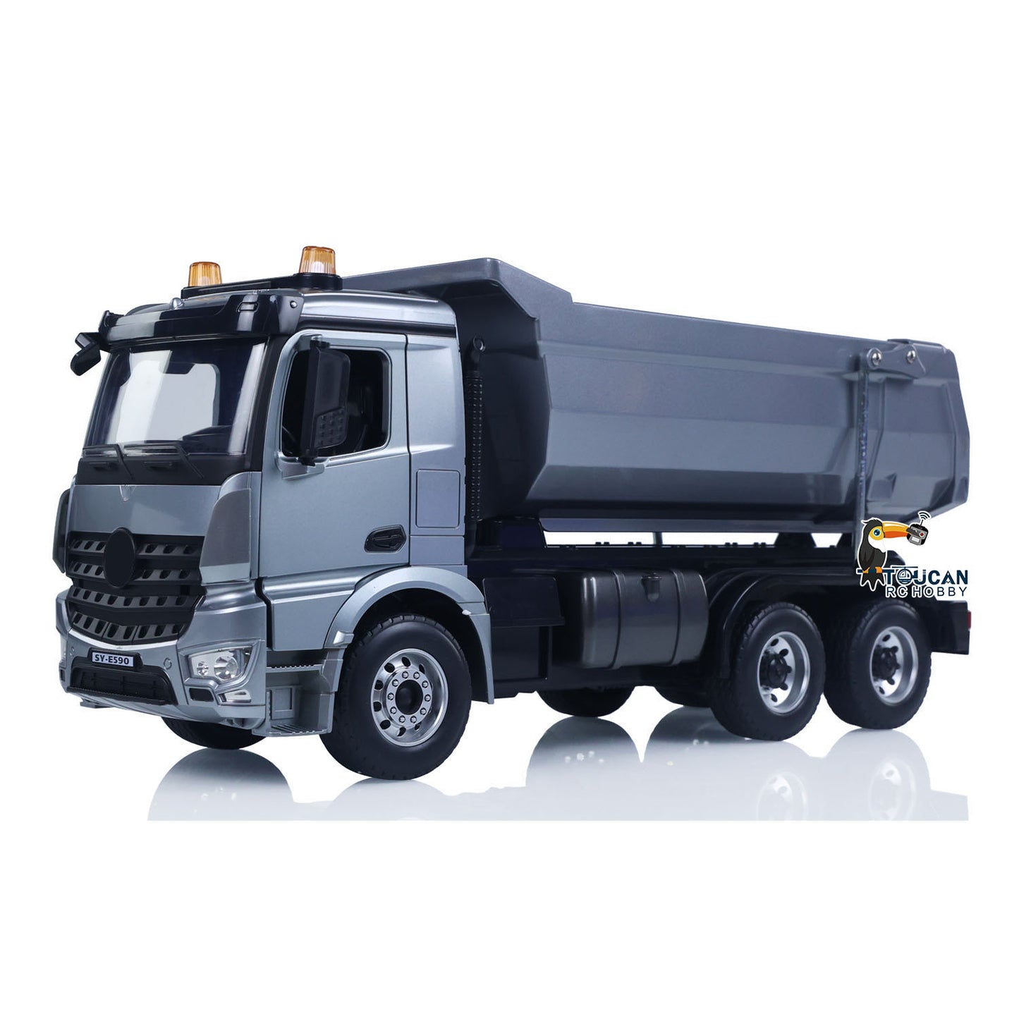 US Stock DoubleE E590 003 1/20 RC Dump Truck 6X6 Electric Lifting Remote Control Tipper Metal Gears Sounds Lights Model Vehicle RTR