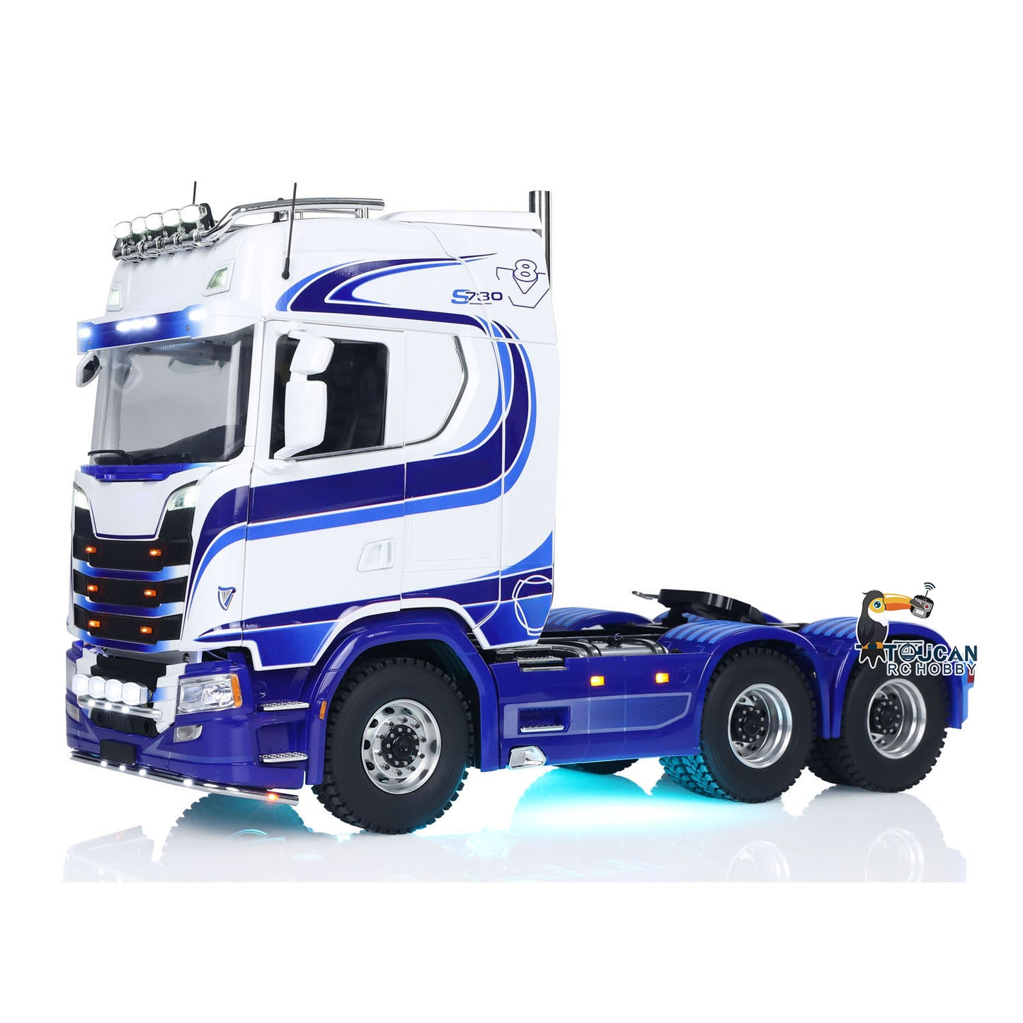 TOUCAN 770S 1/14 Remote Control Tractor Truck 2Speed RTR Model 6x6 Metal Chassis Axle Lock RC Lorry Car Flysky ST8 Radio Smoke