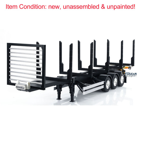 US Stock 1:14 Scale 3Axle RC Timber Truck Pole Tractor Flatbed Lorry Semi Trailer KIT Vehicle Model