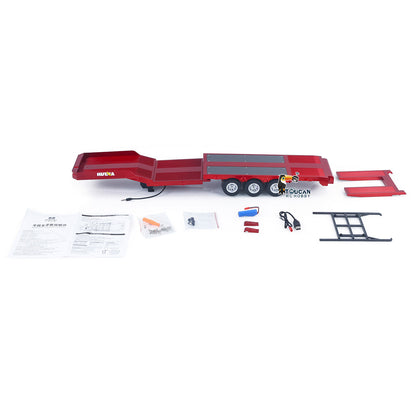 Fast Free Shipping 3 Axle Plastic Semi Trailer Flatbed 1502 for 1/18 Remote Control Tractor Truck HUINA 1501 RC Lorry Car Model Upgrade Parts