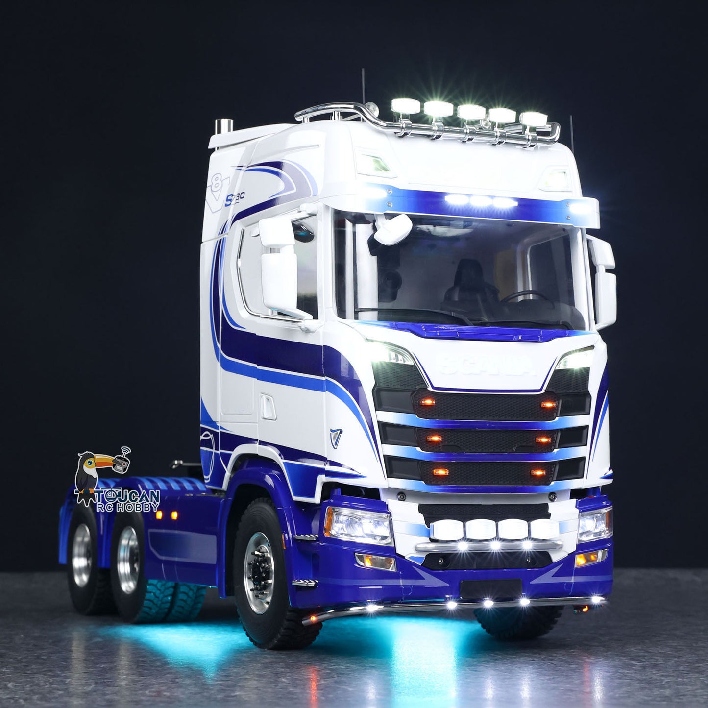 TOUCAN 770S 1/14 Remote Control Tractor Truck 2Speed RTR Model 6x6 Metal Chassis Axle Lock RC Lorry Car Flysky ST8 Radio Smoke