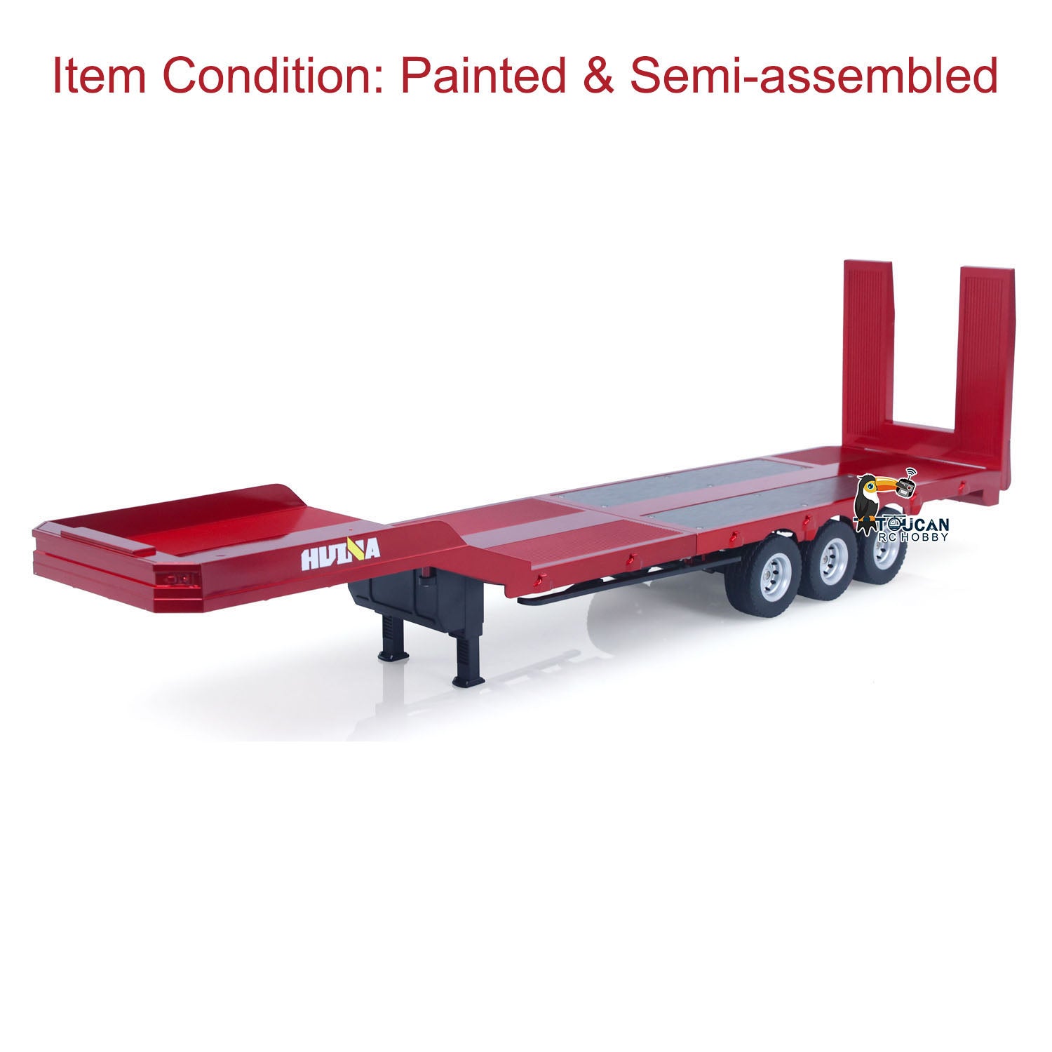 In Stock 3 Axles Plastic Semi Trailer Flatbed 1502 for 1/18 RC