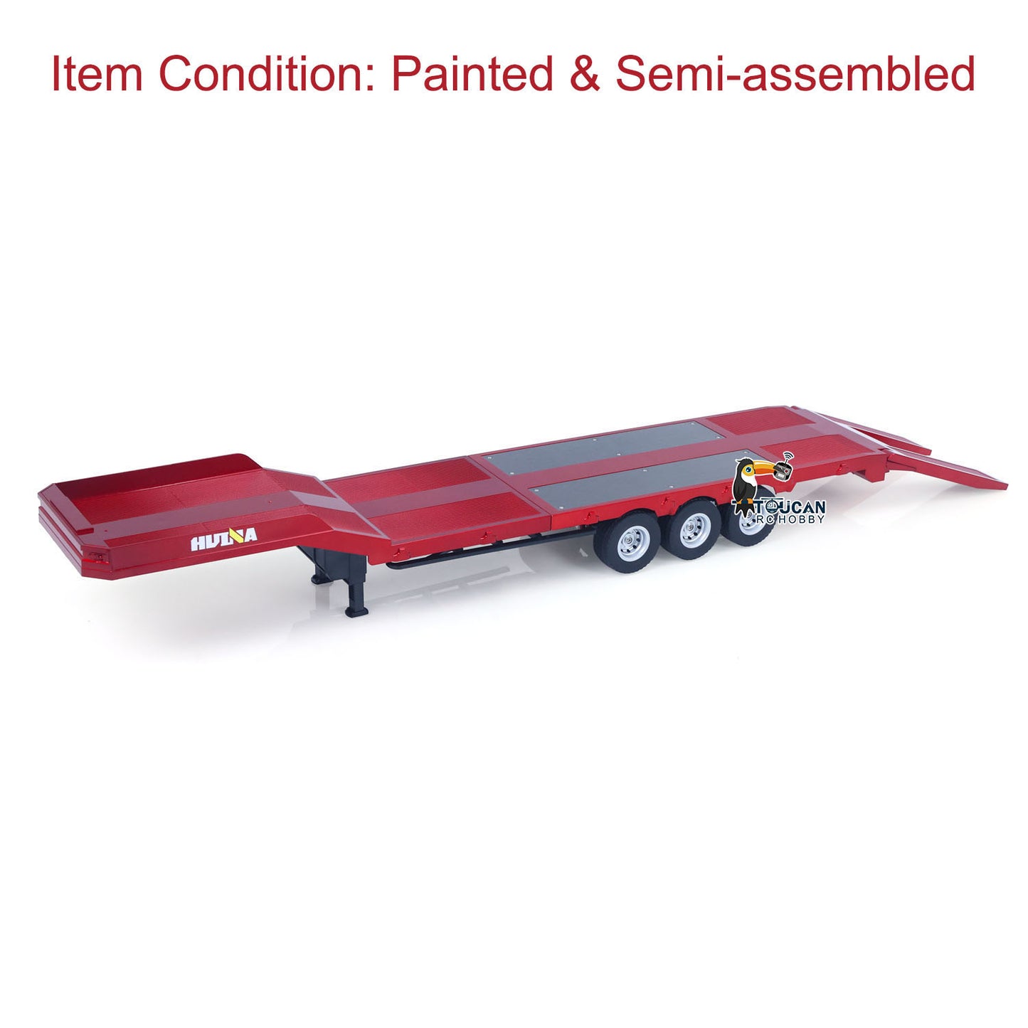US Stock 3 Axle Plastic Semi Trailer Flatbed 1502 for 1/18 Remote Control Tractor Truck HUINA 1501 RC Lorry Car Model Upgrade Parts