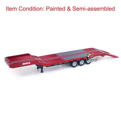 US Stock 3 Axle Plastic Semi Trailer Flatbed 1502 for 1/18 Remote Control Tractor Truck HUINA 1501 RC Lorry Car Model Upgrade Parts
