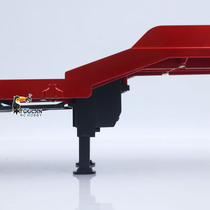 3 Axles Plastic Semi Trailer Flatbed 1502 for 1/18 RC Tractor Truck HUINA 1501 Lorry Car Model Upgrade Parts Electric Tail-Board & Lifting Legs Battery