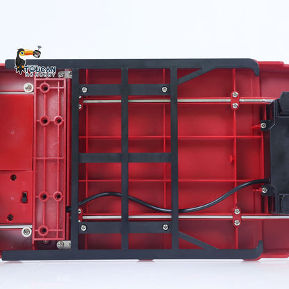 3 Axles Plastic Semi Trailer Flatbed 1502 for 1/18 RC Tractor Truck HUINA 1501 Lorry Car Model Upgrade Parts Electric Tail-Board & Lifting Legs Battery