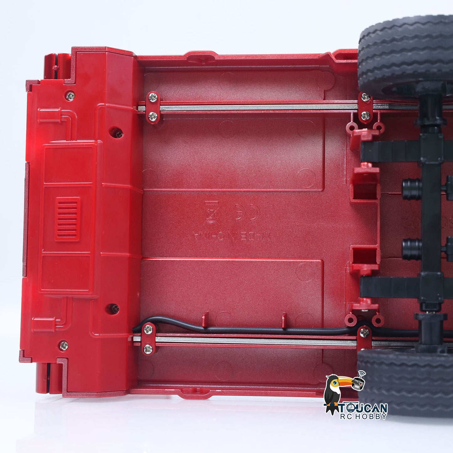 US Stock 3 Axle Plastic Semi Trailer Flatbed 1502 for 1/18 Remote Control Tractor Truck HUINA 1501 RC Lorry Car Model Upgrade Parts