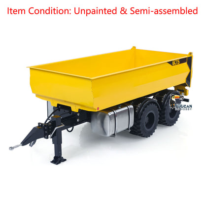 In Stock CUT Model 1/14 Metal 2Axles Hydraulic Dump Trailer KIT for LR914 Radio Controlled Excavator Construction Vehicle RC Digger