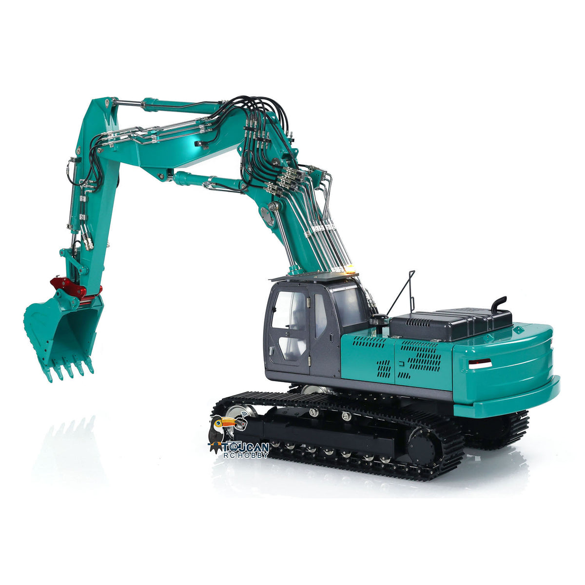 TOUCAN RC HOBBY Kabolite K350-200 1/14 Metal RC Hydraulic Excavator RTR 3 Arms PL18EV Lite Controller 10000mAh Battery Light & Sound System Air Filter GPS for Digger Model Collectors