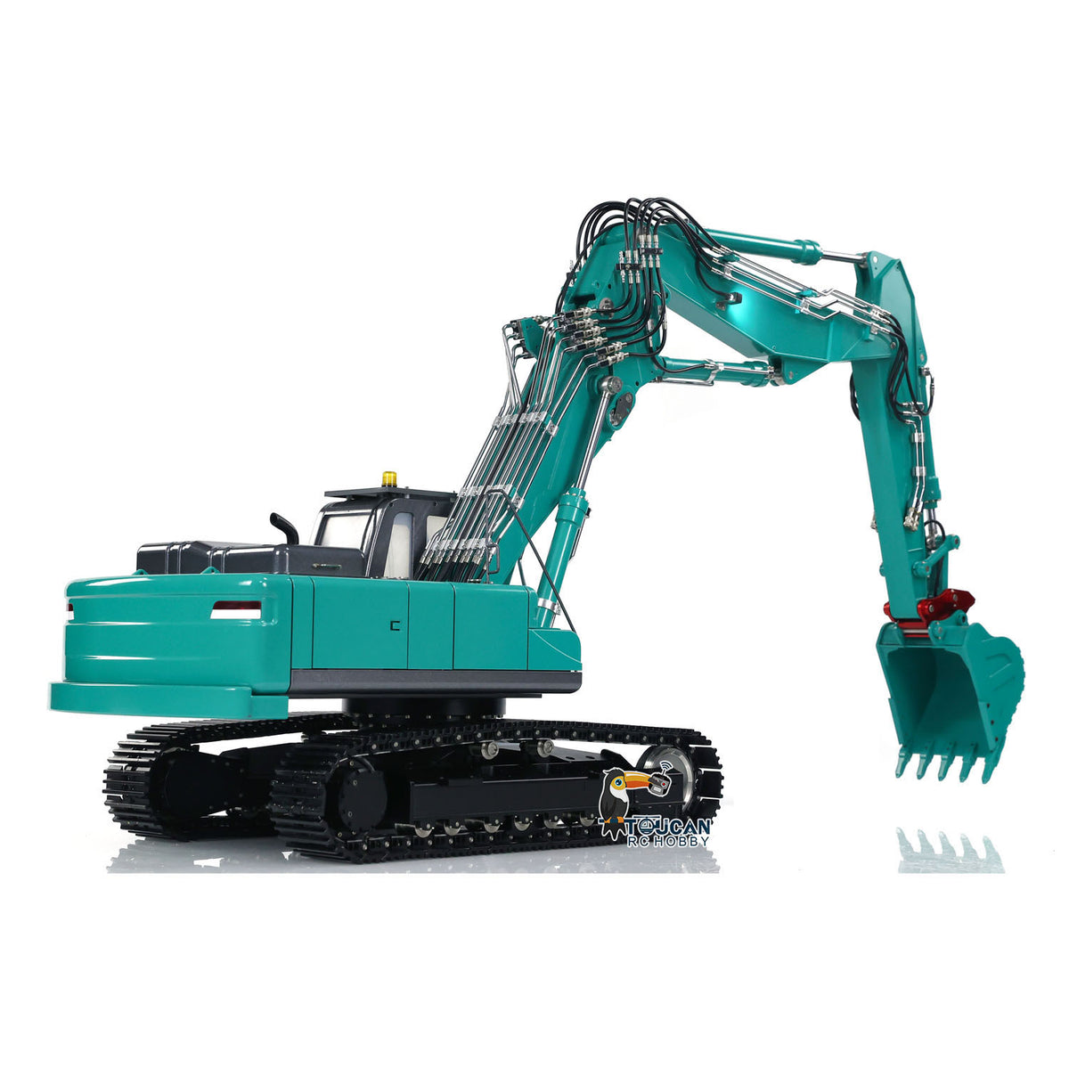 TOUCAN RC HOBBY Kabolite K350-200 1/14 Metal RC Hydraulic Excavator RTR 3 Arms PL18EV Lite Controller 10000mAh Battery Light & Sound System Air Filter GPS for Digger Model Collectors