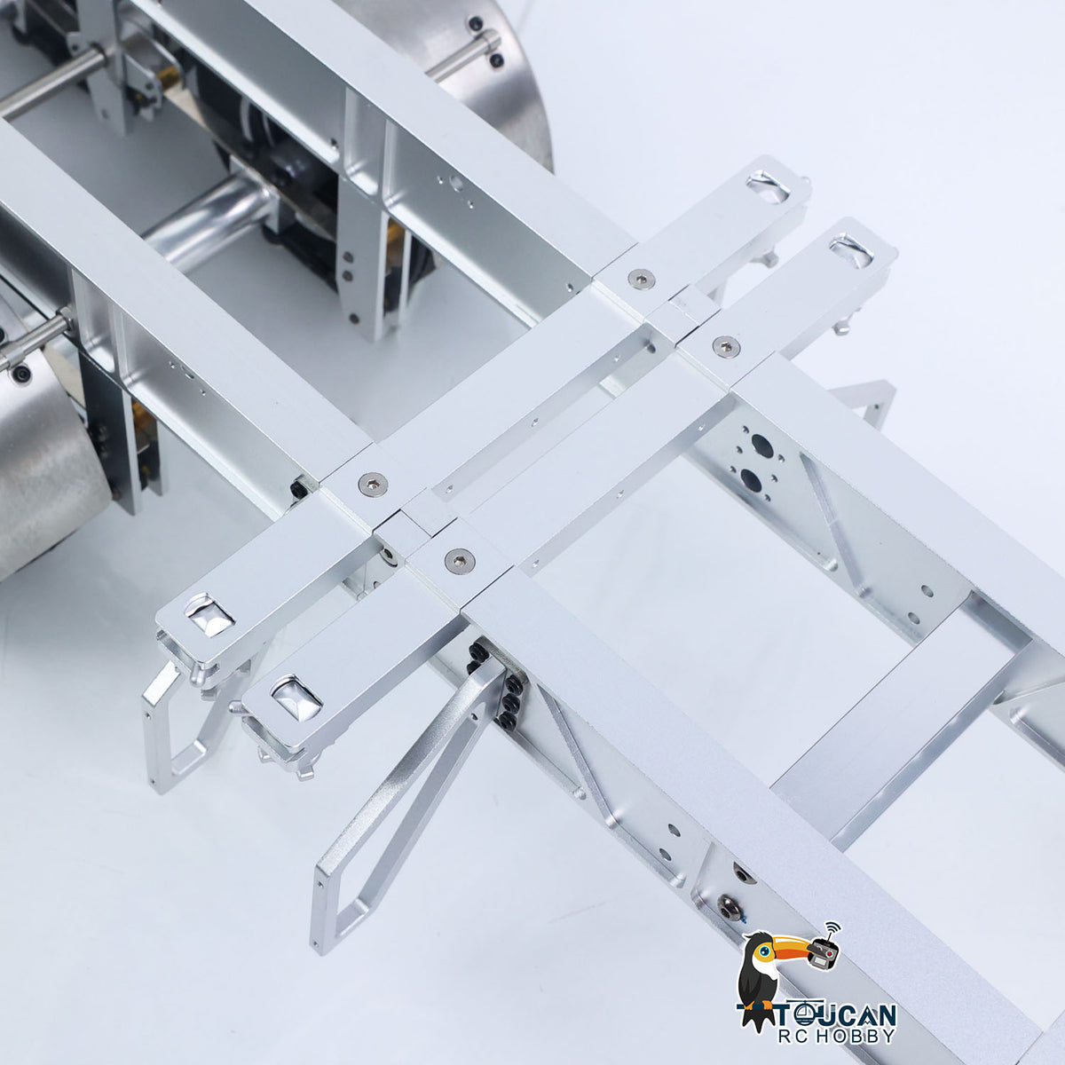 TOUCAN RC HOBBY MODO Metal 3 Axles Trailer for 40 Feet Container Fifth Wheel with King Pin Mudflap for 1/14 RC Tractor Truck Engineer Vehicles Dumper DIY Parts