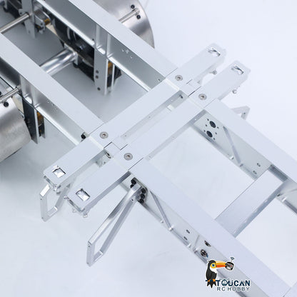 TOUCAN RC HOBBY MODO Metal 3 Axles Trailer for 40 Feet Container Fifth Wheel with King Pin Mudflap for 1/14 RC Tractor Truck Engineer Vehicles Dumper DIY Parts