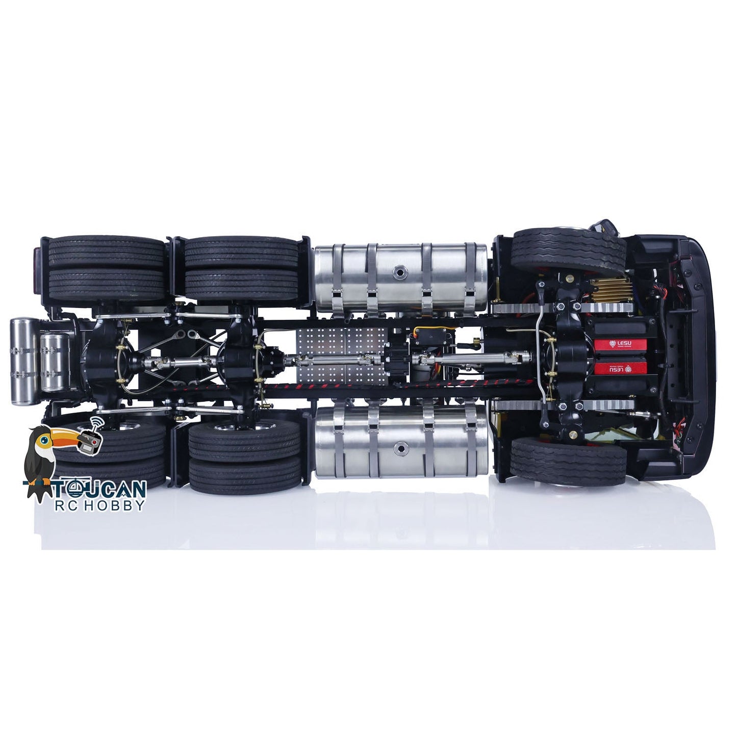 Second-hand LESU 1/14 6x6 RC Tractor Truck 3 Axles Painted Assembled Remote Control Car Model DIY Emulated Vehicle Optional Versions