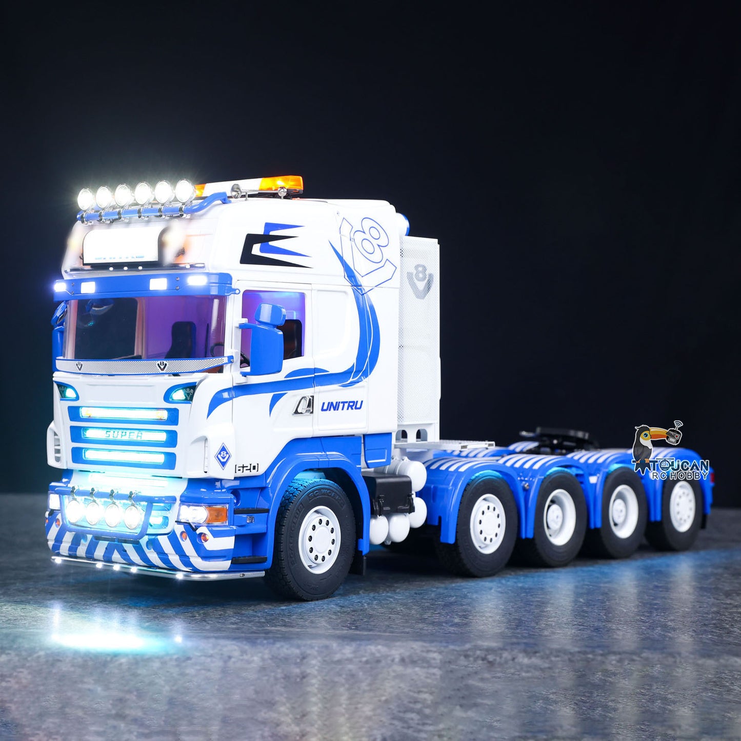 In Stock Unitru 04 10x10 Metal Chassis SC 3Speed 1/14 RC Tractor Truck RTR Remote Control Lorry Car Smoke Light Sound ST8 Radio Battery