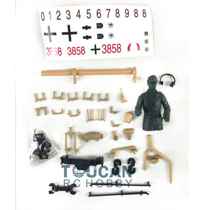 TOUCAN RC HOBBY IN Stock Plastic Sprockets Road Wheels Idlers Accessories Pack Decal Assembled Chassis For HL 1/16 3858 RC Tank Vehicle DIY Model
