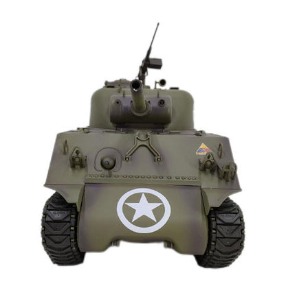 Plastic Henglong 1/16 7.0 RC Tank M4A3 Sherman 3898 320 Degrees Turret Barrel Recoil BB IR Smoking Steel Gearbox Battery 2.4G Radio
