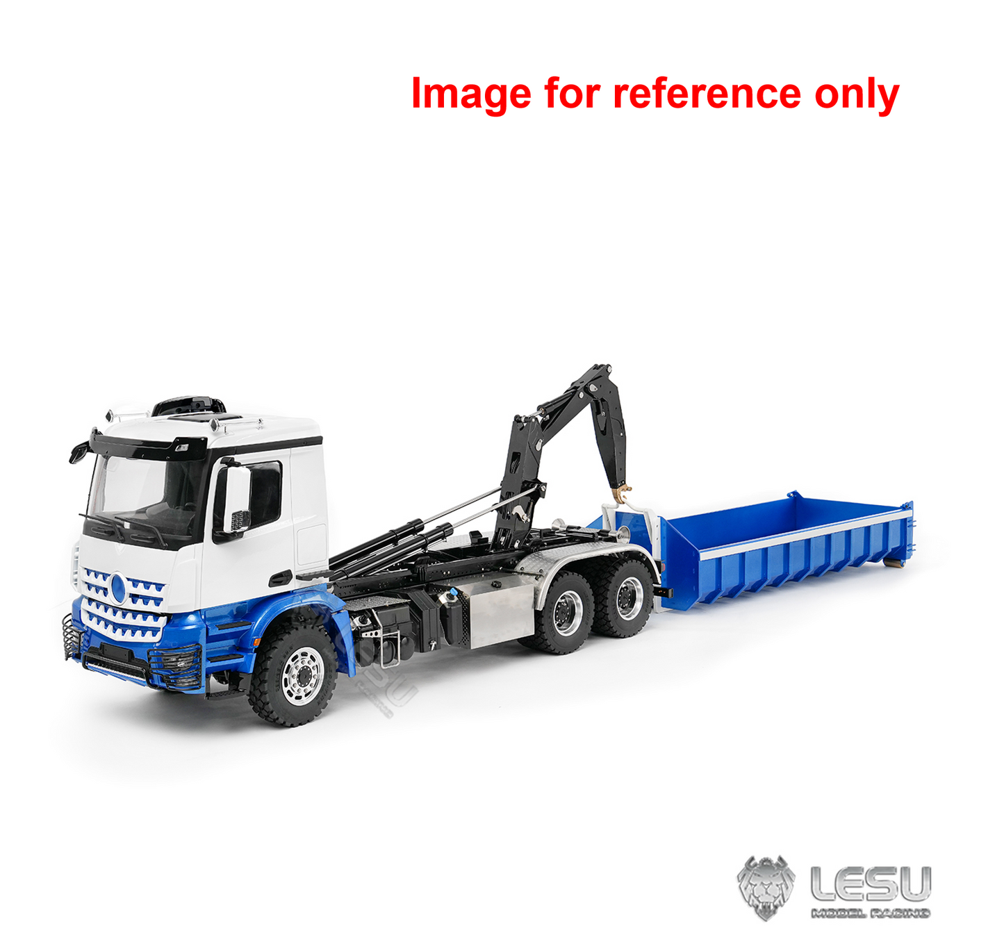 LESU Z0100 1/14 6x6 Metal Hydraulic RC Roll Off Dump Truck with Folding Hook Lift 3 Speed Transmission Differential Lock Light Sound