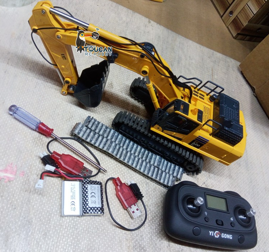 Free Shipping Second Hand US Stock 1/50 RC Digger PC520 Electric Lifting Radio Control Excavator Engineering Vehicle Metal Tracks Lights Sound Small Toy Collection