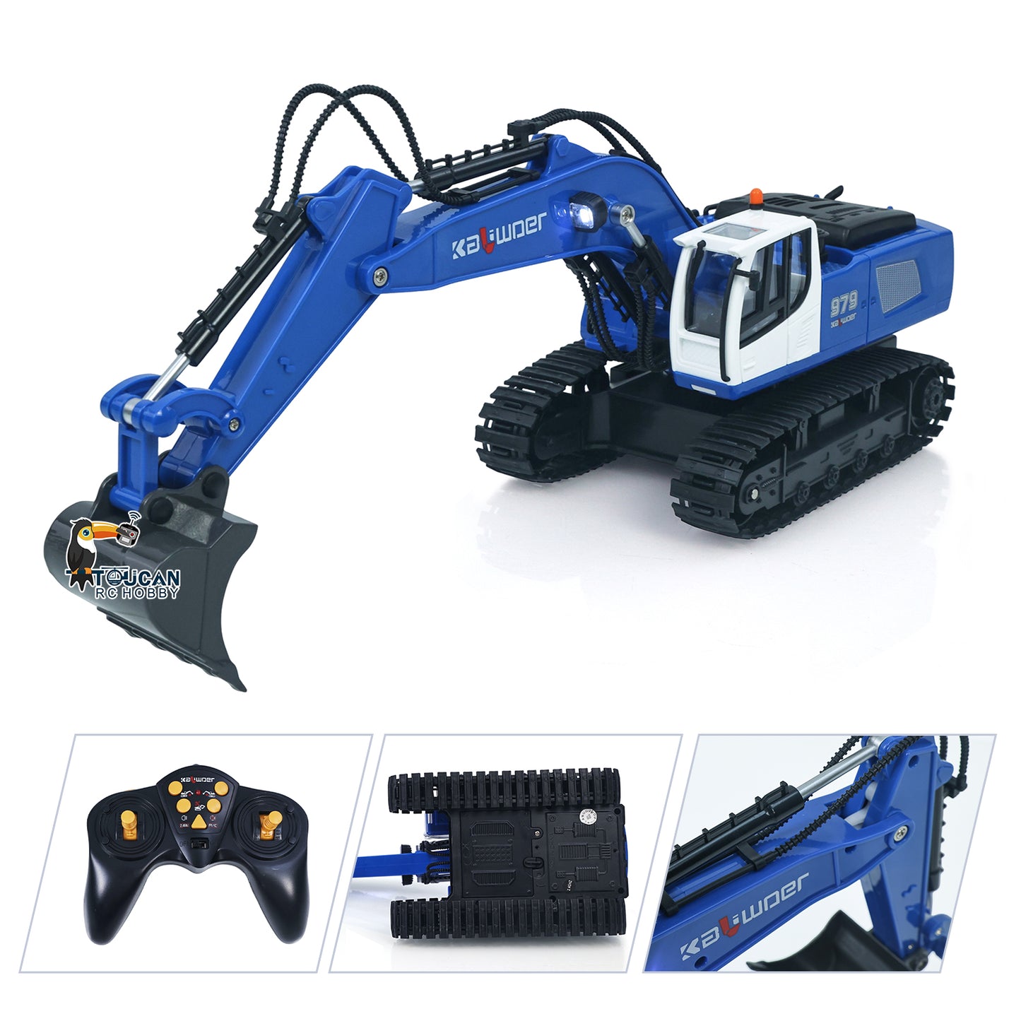 US Stock HUINA 1/18 RC Toys Gift 13550 11CH Remote Control Excavator 350¡ã RC Digger 2.4G Radio System Battery Light Sound USB Charger