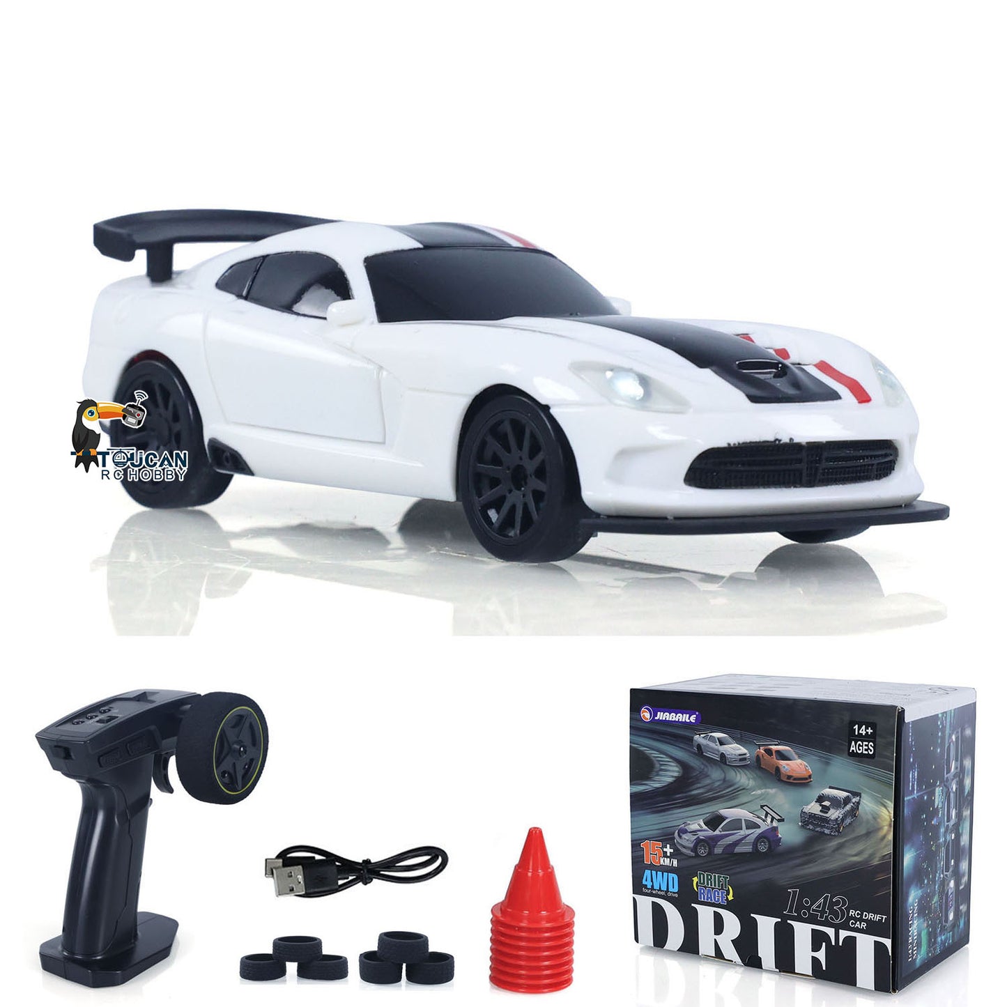 In Stock 1:43 Remote Control Drift Car LED Effects RC Racing Vehicles AWD Battery Charger Mini Model Toy for Enthusiasts and New Players