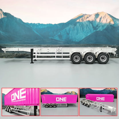 Metal Frame Trailer 3 Axles Trailers for 1/14 RC Tractor Radio Controlled Truck 40 Feet Container Assembled Models
