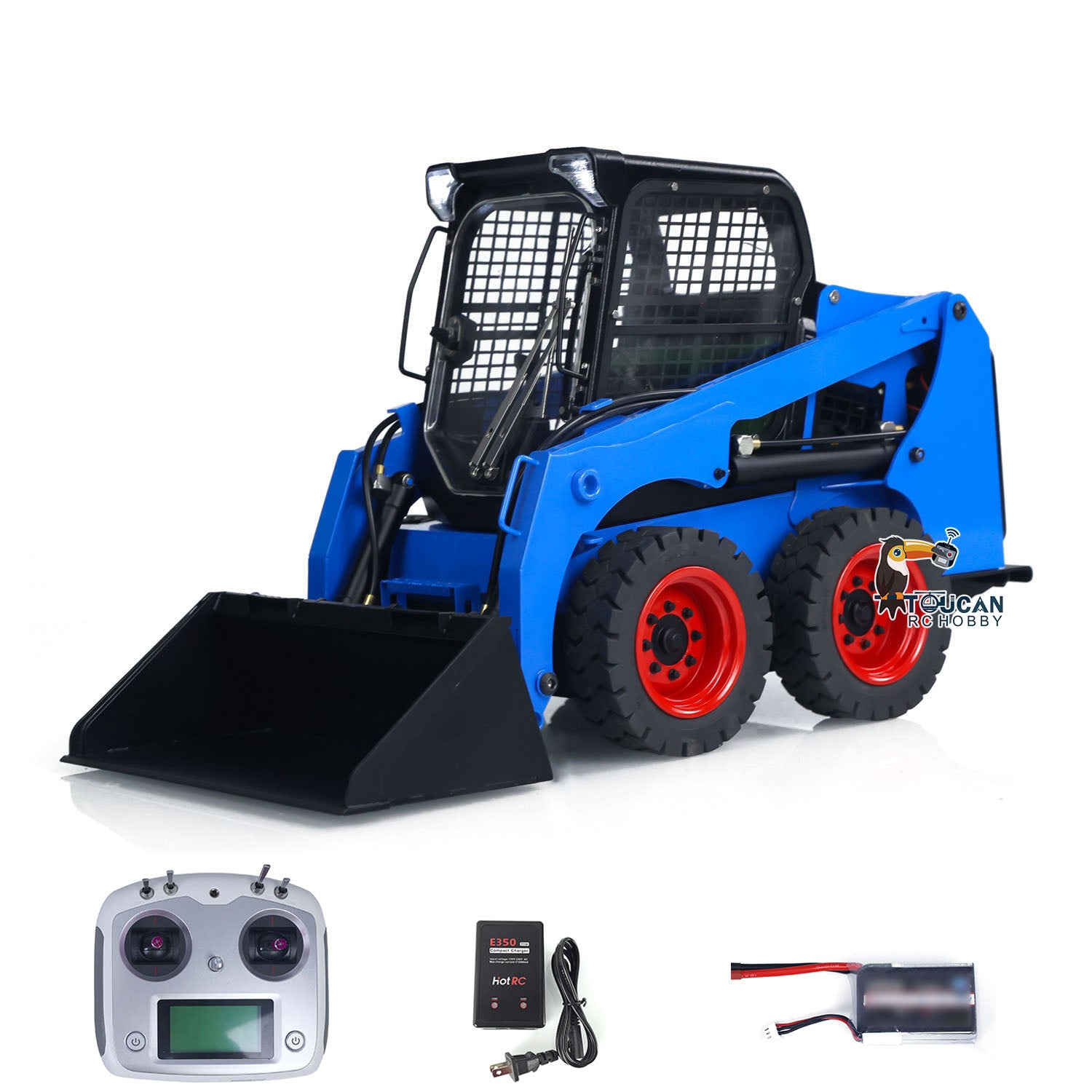 Metal 1/14 Hydraulic RC Skid-Steer Loader SM450 Remote Control Wheeled ...