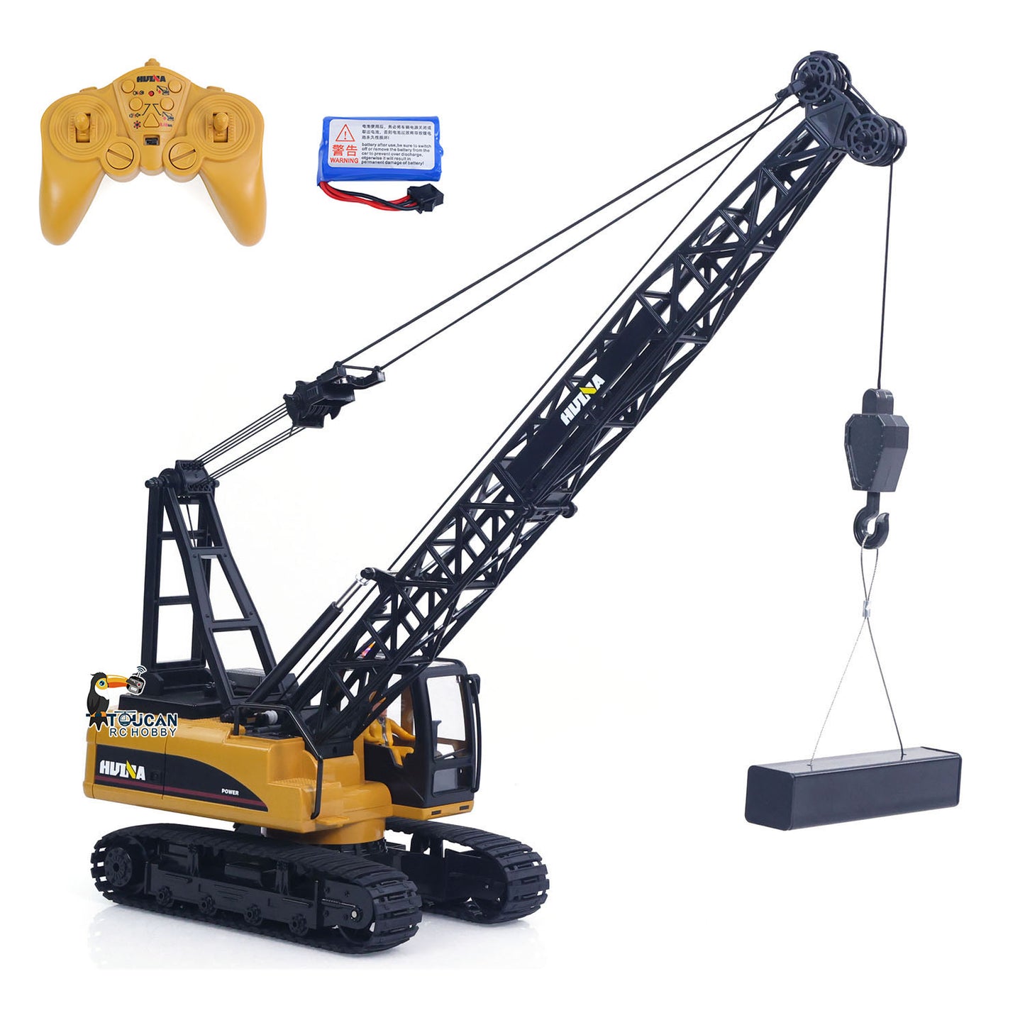 HUINA 572 1/14 Scale RC Construction Crane Truck Tower Excavator Children Toy Gifts Ready to Run Simulated Light Sound Effects