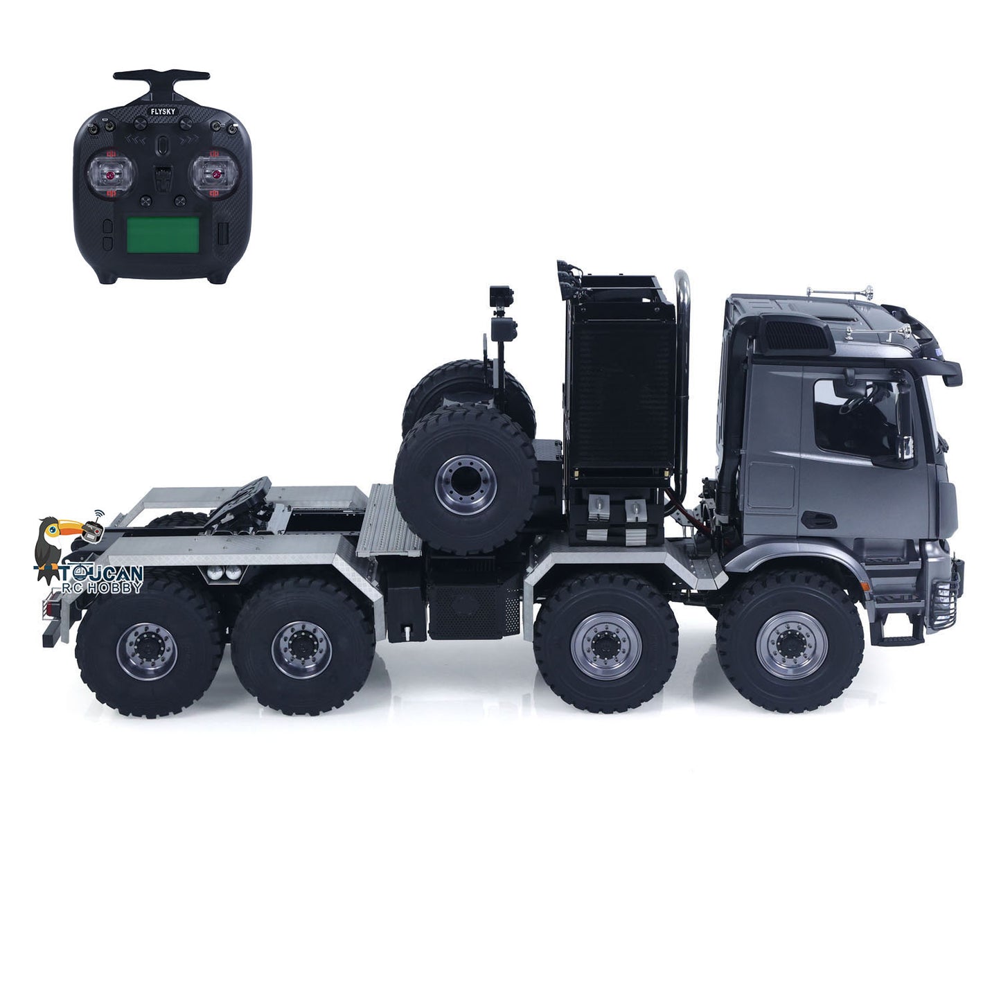 Toucanhobby BZ4663 1/14 Metal 8x8 RC Tractor Truck PNP 3 Speed Transmission Differential Lock Axles Remote Winch ST8 Controller Light Sound for Model Collectors