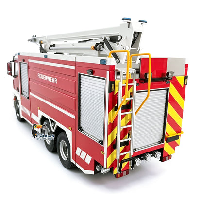 TOUCAN RC HOBBY 3363 1/14 6x4 RC Folding Aerial Ladder Fire Truck Metal Chassis Remote Control Water Spray Trucks 2-Speed Transmission LED Sound