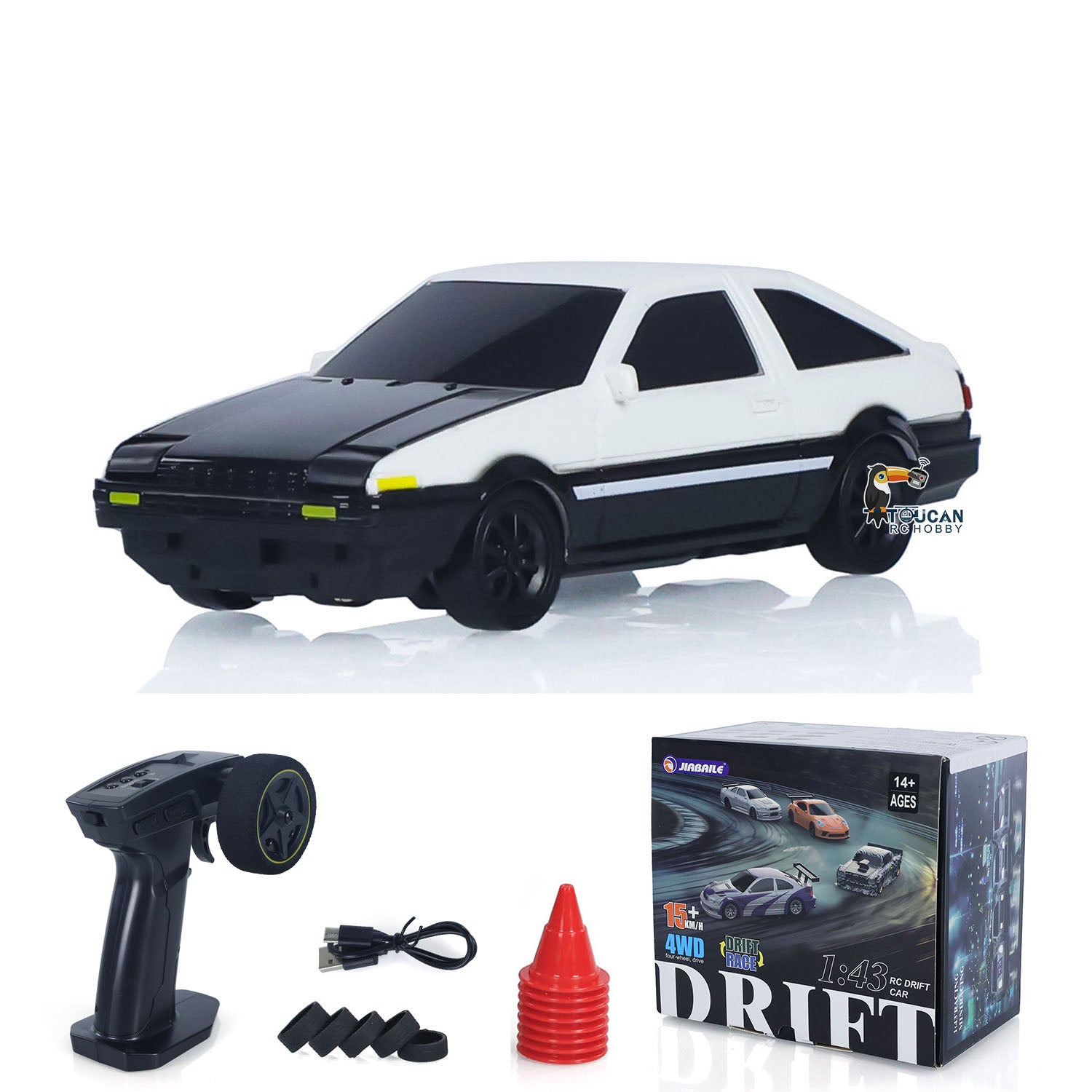 TOUCAN RC HOBBY JiaBaiLe 1/43 High Speed 2.4G Radio Controlled Racing