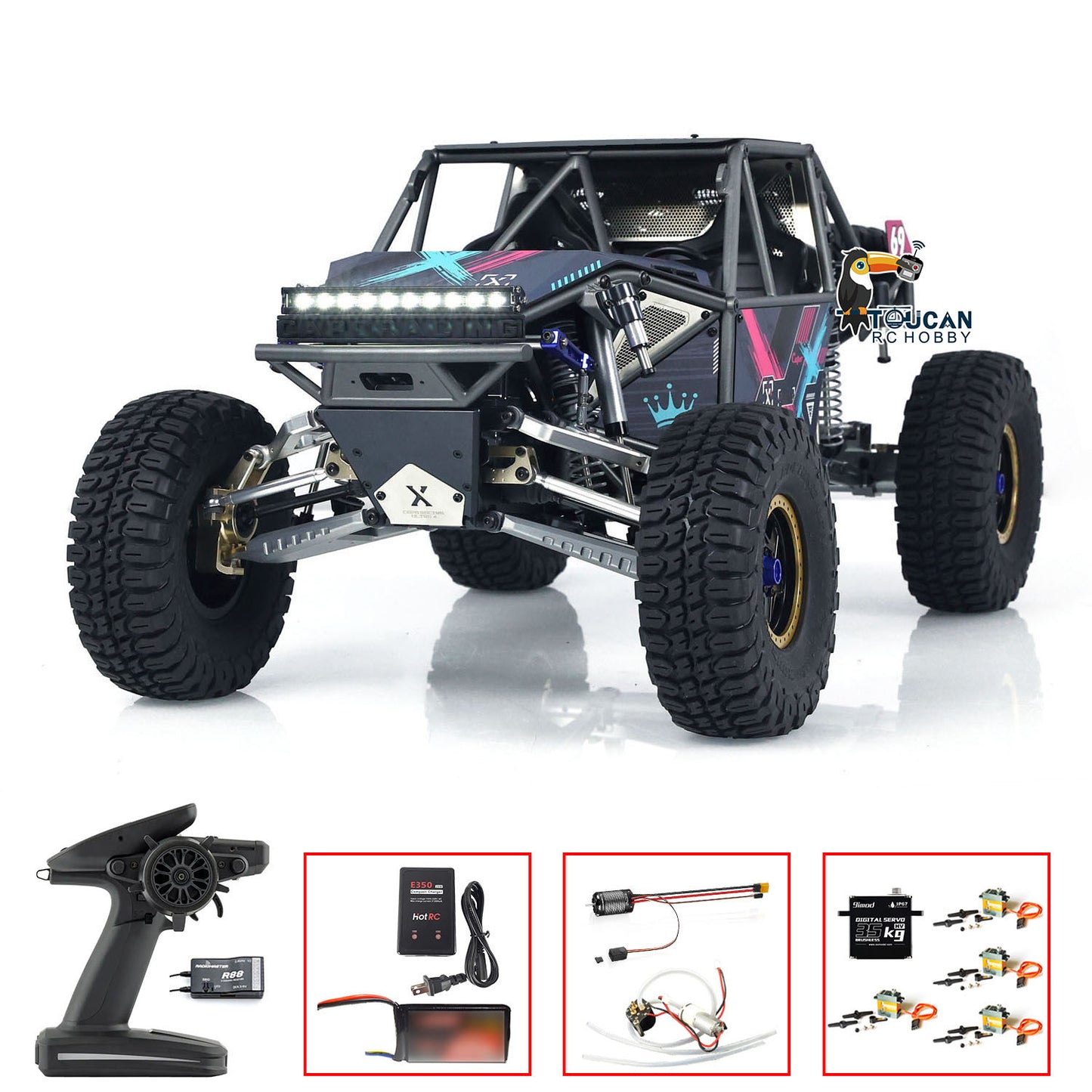 US Stock Capo U4 Queen 1/8 RC Crawler Light Sounds Smoke 2 Speed Radio Control Racing Vehicle CD1582X