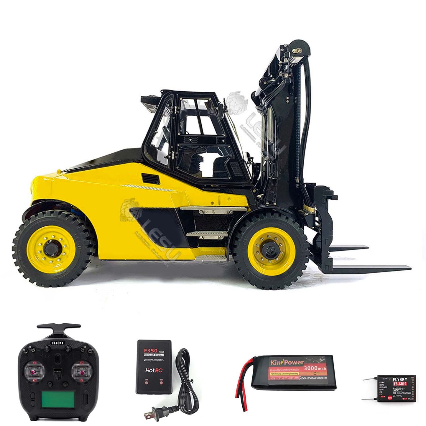 LESU AOUE LD160S 1/14 Metal Hydraulic RC Forklift FlySky ST8 Remote Controller and SR12 Receiver 6 Ways Reversing Valve Sound Light System