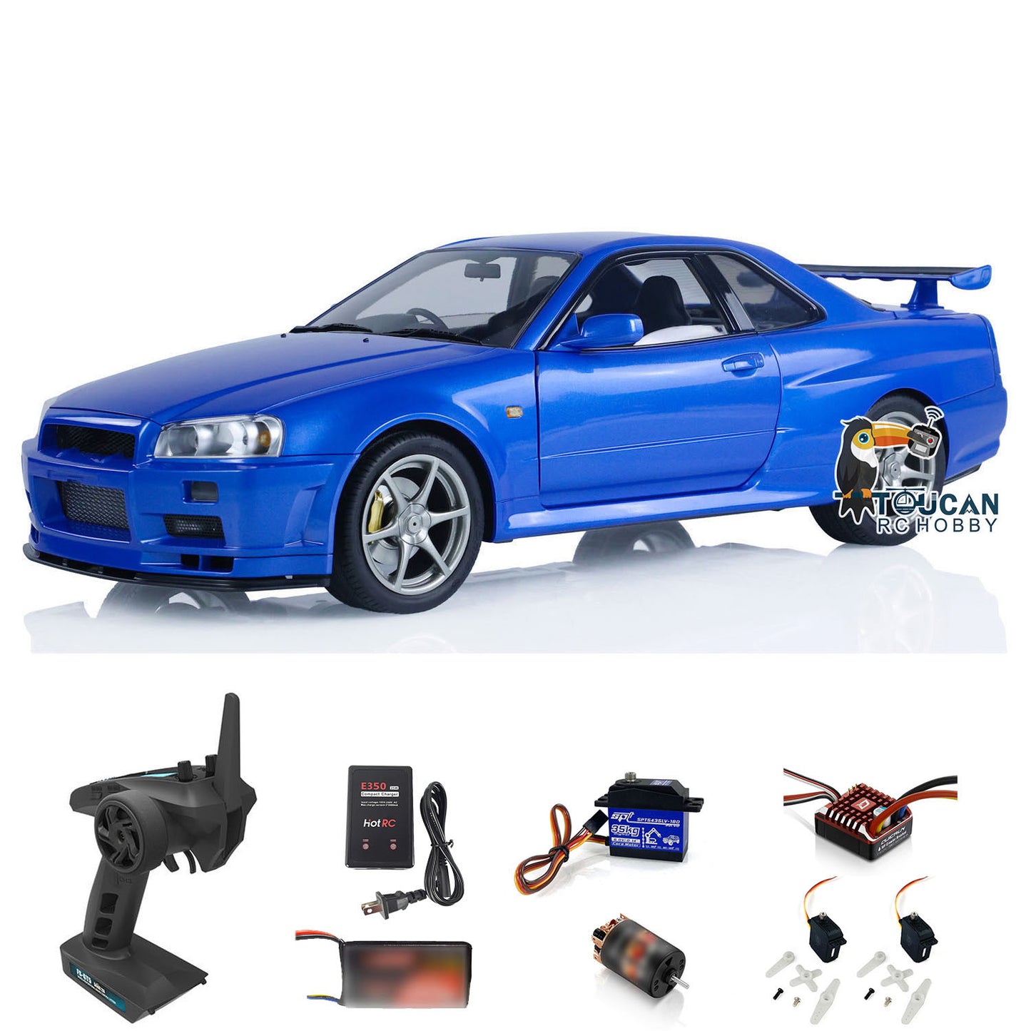 IN STOCK Capo 1/8 R34 RTR 4WD RC Drift Racing Car Metal Radio Controlled High-speed Vehicle Brushless Motor Painted Assembled Collection DIY Model