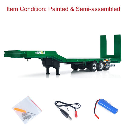 Fast Free Shipping for EU HUINA 1/18 Plastic Flatbed Semi Trailer 1502 for Radio Controlled Tractor Truck 1501 Electric Support Legs Battery No Light