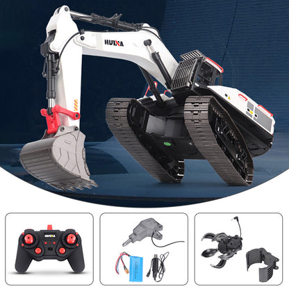 IN STOCK 1/14 HUINA RC Metal Excavator Ready to Run Toys 1594 Radio Lights Sound Battery 22CH Sound W/ Bucket Drill Round Wood Garb Gifts