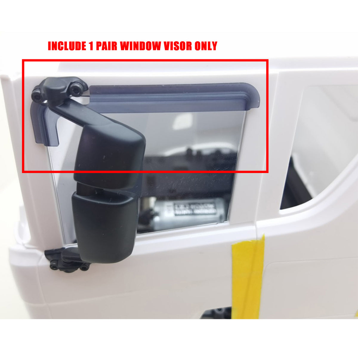 TOUCAN RC HOBBY Visière de fenêtre en plastique avec lumière LED rotative pour toit de cabine pour tracteur routier RC 1/14 770S Modèles réduits