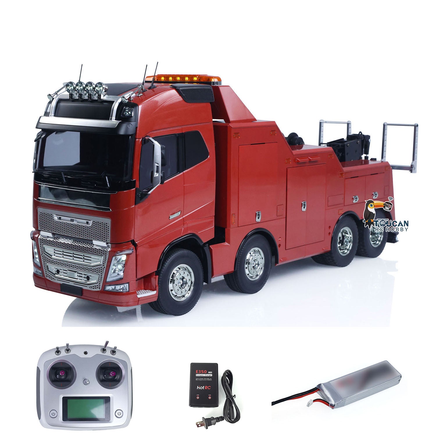TOUCAN RC HOBBY Customized DIY 56362 1/14 8x4 RC Wrecker Tow Truck Res