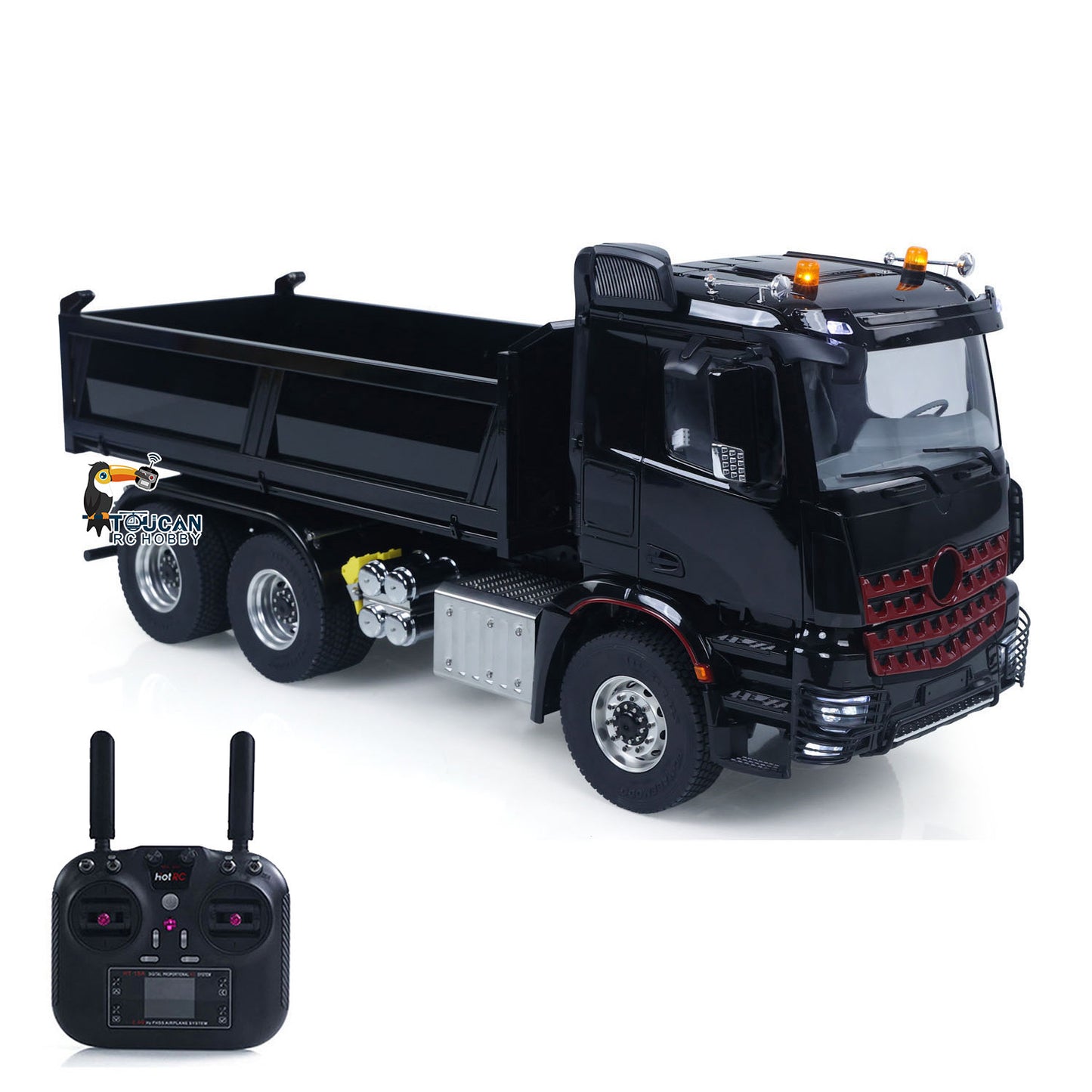 In Stock MDMODEL 3348 6x6 Metal Chassis 1/14 RC Hydraulic Dump Truck Remote Control Tipper 2Speed Gearbox Light Sound HotRC Radio