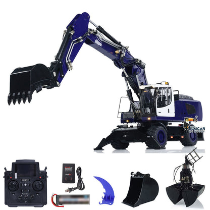 TOUCAN RC HOBBY MTModel 946-3 1/14 Metal RC Hydraulic Excavator Clamshell Bucket 8-ways Reserving Valves Ripper Sound Light for Model Enthusiasts