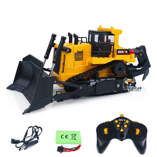 HUINA 1/16 Electric Remote Control Bulldozer 1554 RC Dozer Finished Model Metal Ripper Light Effect Battery Ready to Run