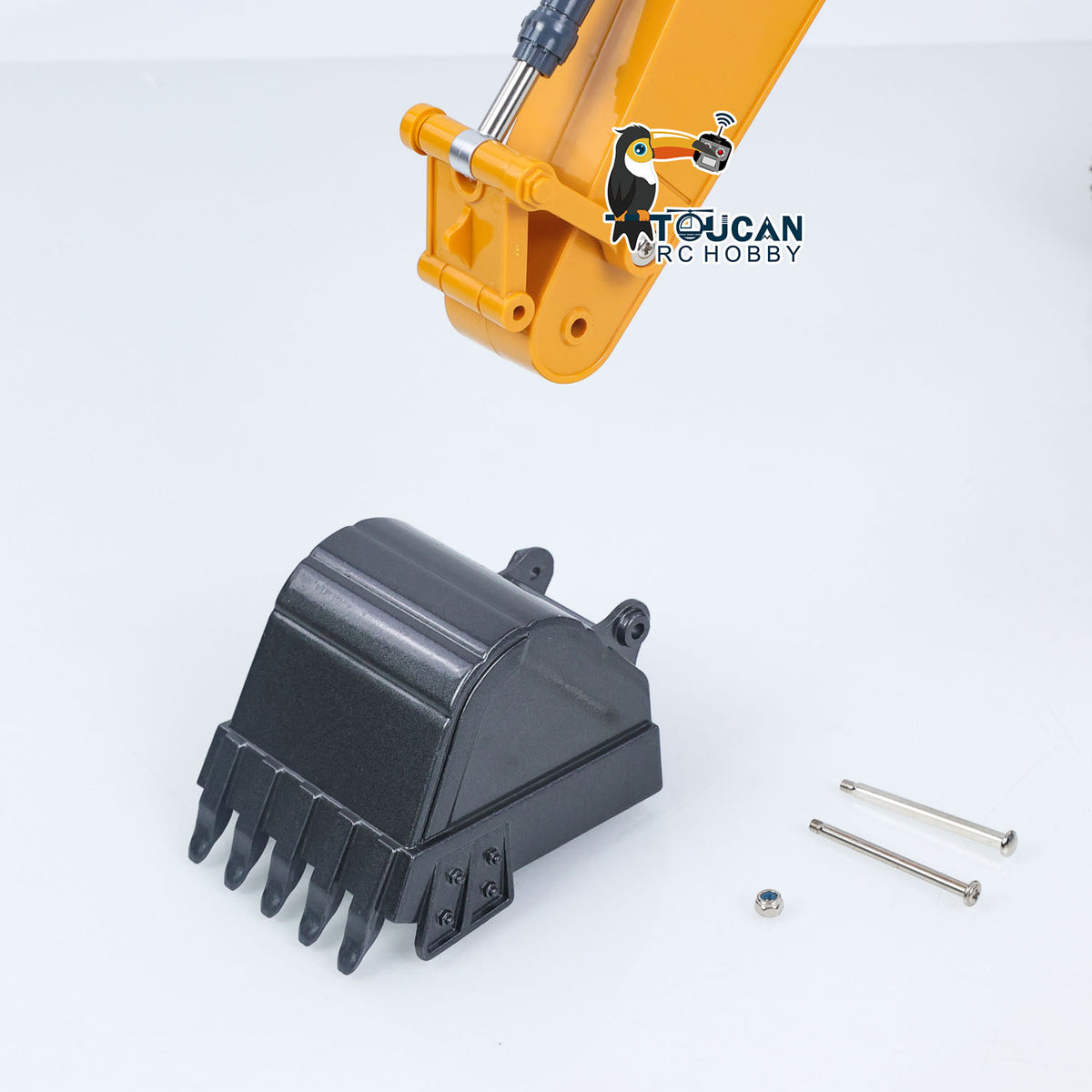 TOUCAN RC HOBBY HUINA 1/18 Electric RC Excavator XE1260 Remote Control Digger RTR 300 Degree Rotation Finished Model Metal Bucket Light Sound
