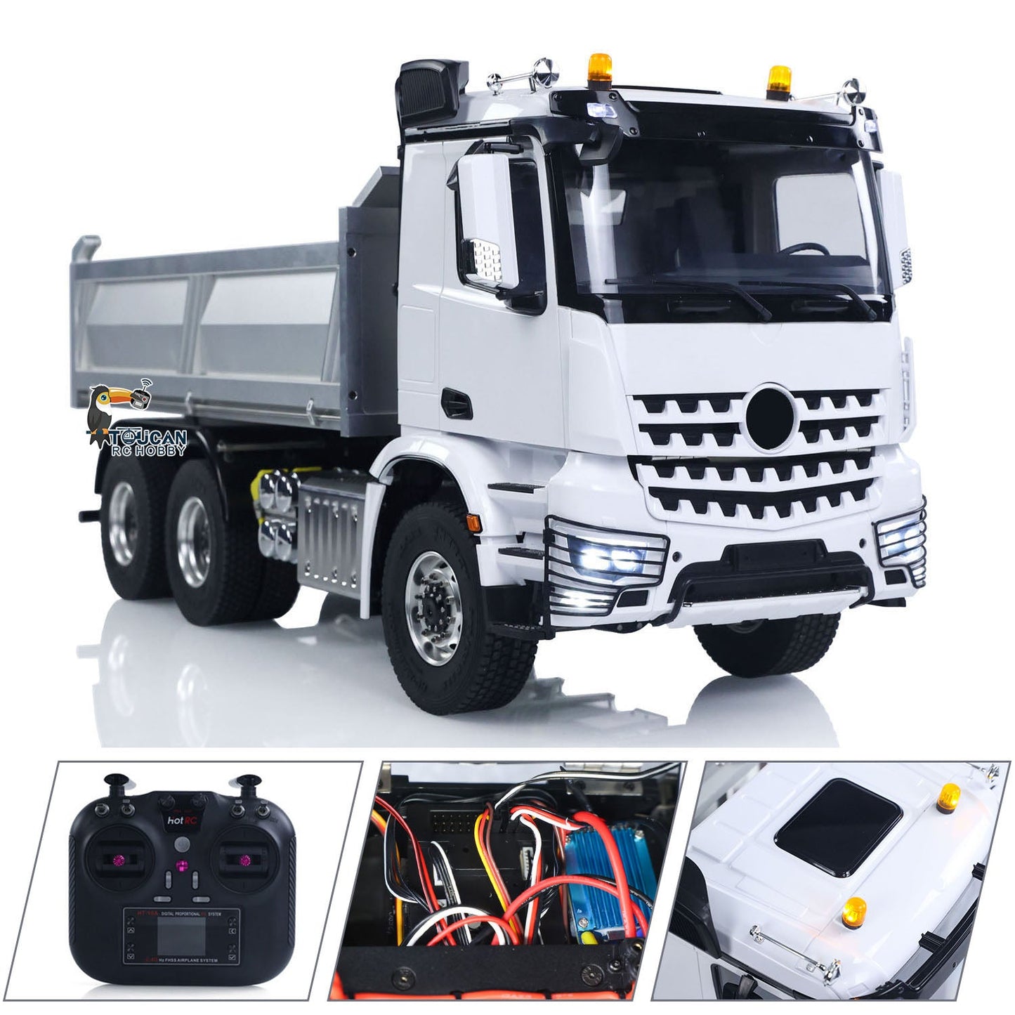 MD 1/14 6*6 Metal RC Hydraulic Dumper Truck 3348 2025Type 6WD Radio Controlled Tipper Lorry Car Model Metal Chassis 2Speed Gearbox Light Sound ESC Motor